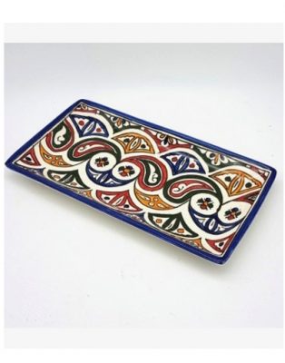 Moroccan ceramic elongated plate